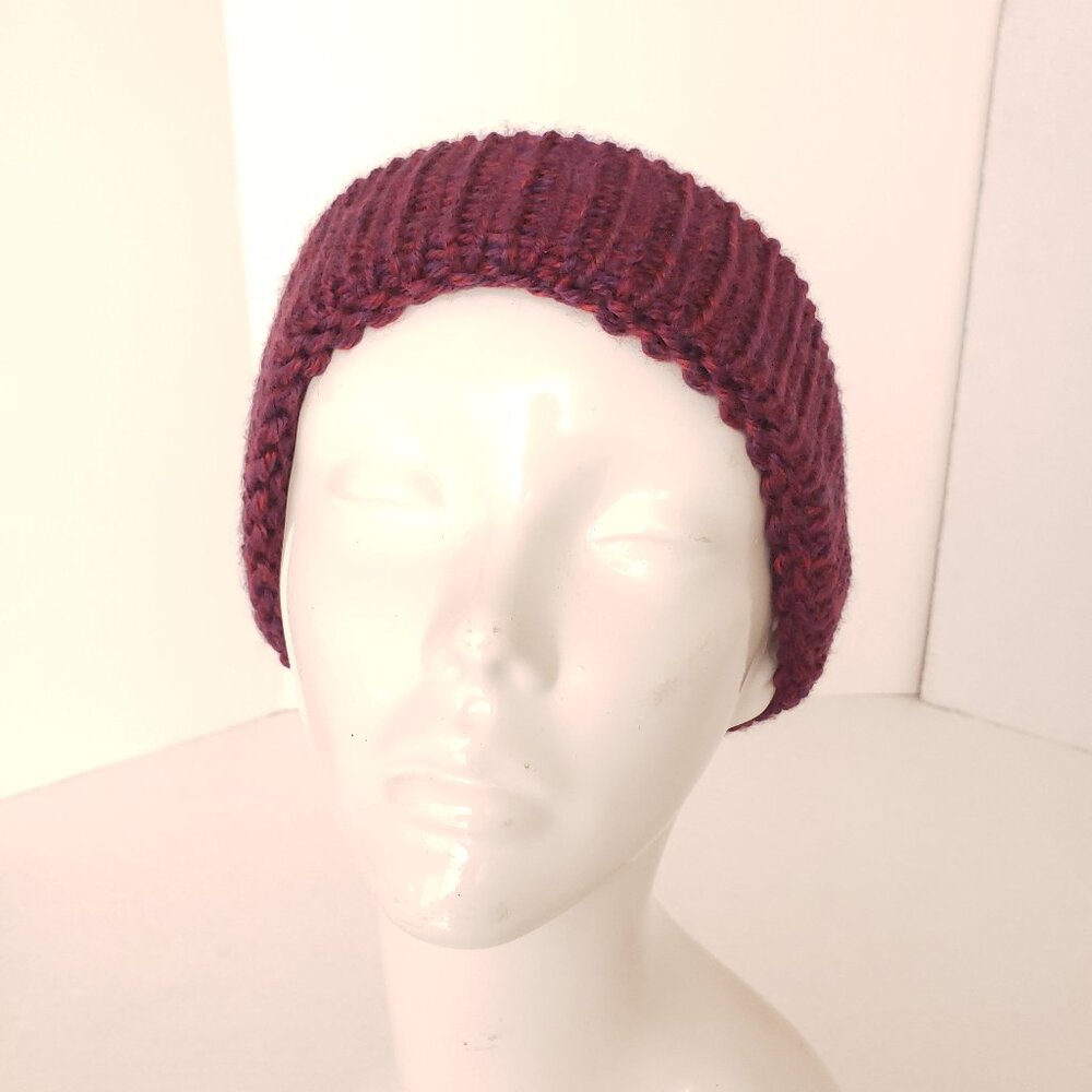 Unisex Adults Crochet Redish Purple Color Cute Hat Beanie